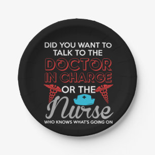 Nurse Gift Doctor In Charge Or The Nurse Paper Plate