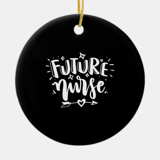Nurse Gift | Future Nurse Ceramic Tree Decoration (Front)