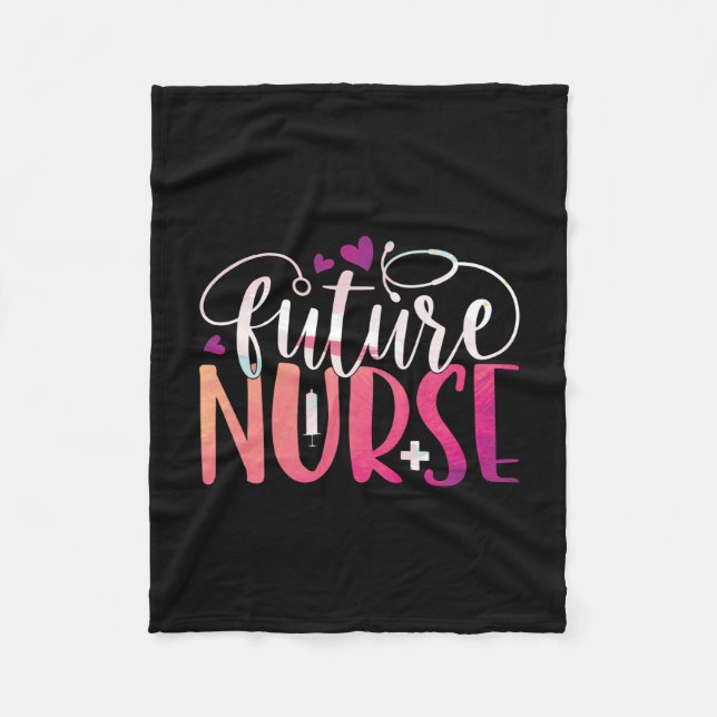 Nurse Gift | Future Nurse Fleece Blanket (Front)