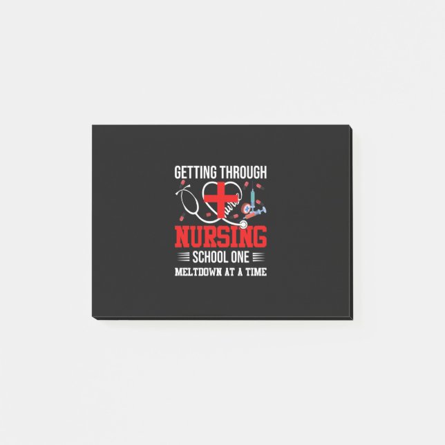 Nurse Gift | Getting Through Nursing School One Post-it Notes (Front)