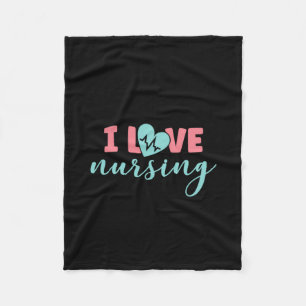 Nurse Gift I Love Nursing Fleece Blanket