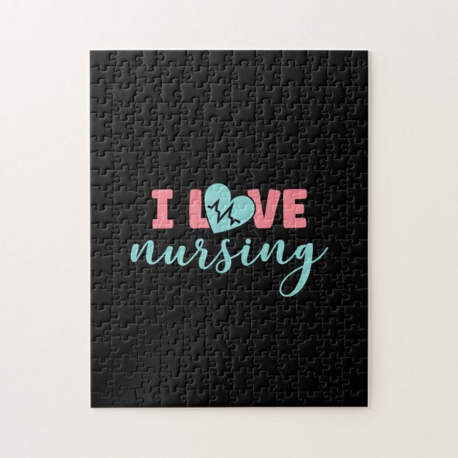 Nurse Gift I Love Nursing Jigsaw Puzzle (Vertical)