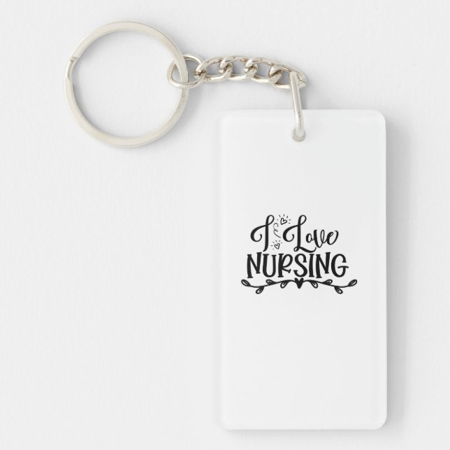 Nurse Gift I Love Nursing Key Ring (Front)