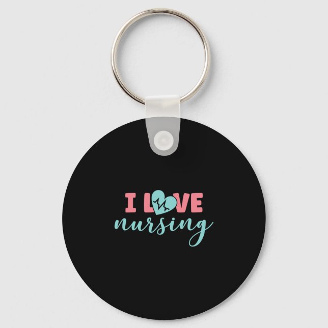 Nurse Gift | I Love Nursing Key Ring (Front)