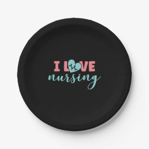 Nurse Gift I Love Nursing Paper Plate