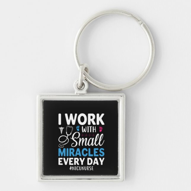 Nurse Gift I Work With Small Key Ring (Front)
