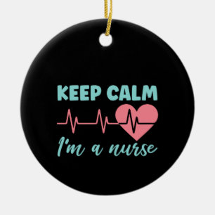 Nurse Gift Keep Calm I'm A Nurse Ceramic Tree Decoration
