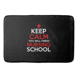 Nurse Gift Keep Calm You Will Finish Bath Mat