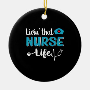 Nurse Gift Living That Nurse Life Ceramic Tree Decoration