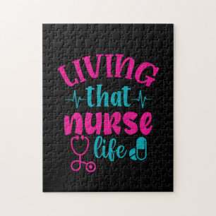 Nurse Gift Living That Nurse Life Jigsaw Puzzle