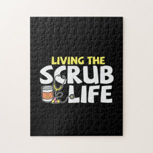 Nurse Gift Living The Scrub Life Jigsaw Puzzle