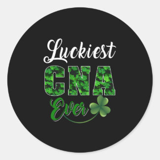 Nurse Gift | Luckiest CNA Ever Nurse Lover Classic Round Sticker