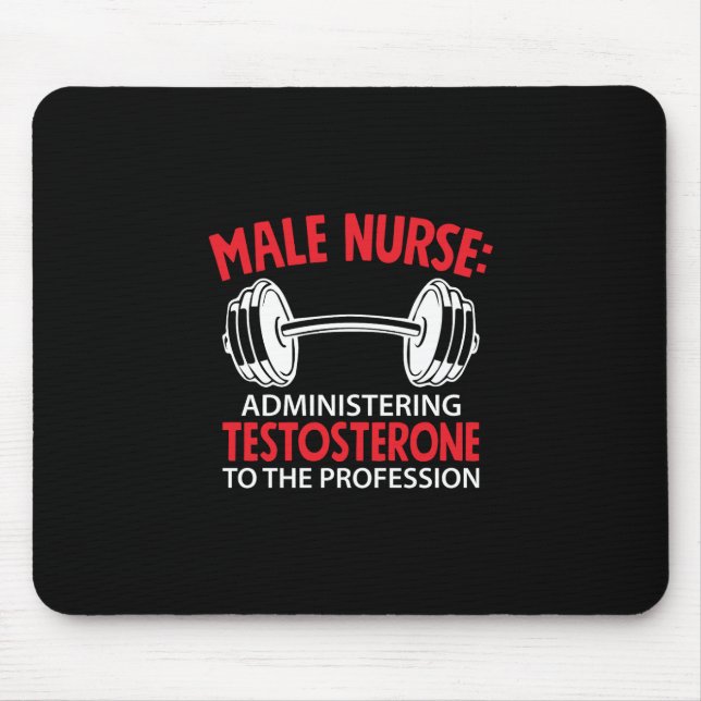Nurse Gift | Male Nurse Administrering Mouse Mat (Front)