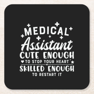 Nurse Gift Medical Assistant Cute Enough Square Paper Coaster