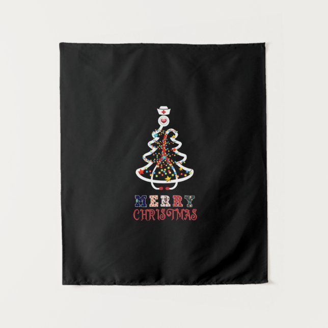 Nurse Gift | Mery Christmas Tapestry (Front)