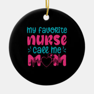 Nurse Gift My Favourite Nurse Care Me Mum Ceramic Tree Decoration