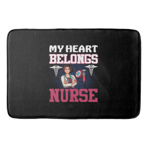 Nurse Gift My Heart Belongs Nurse Bath Mat
