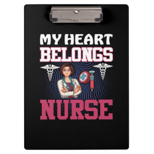 Nurse Gift My Heart Belongs Nurse Clipboard