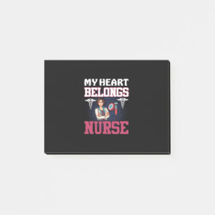 Nurse Gift My Heart Belongs Nurse Post-it Notes