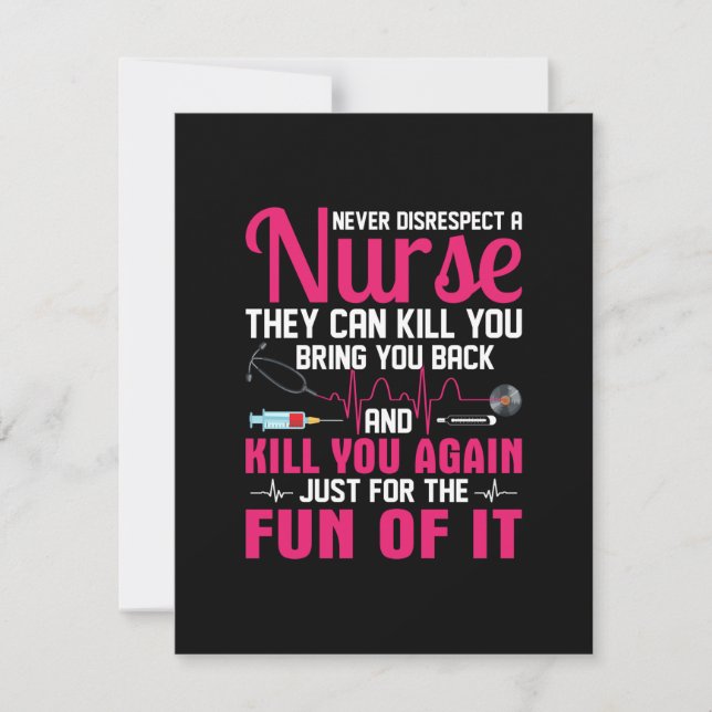Nurse Gift Never Disrespect A Nurse Card (Front)