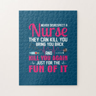Nurse Gift   Never Disrespect A Nurse Jigsaw Puzzle