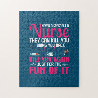 Nurse Gift | Never Disrespect A Nurse Jigsaw Puzzle