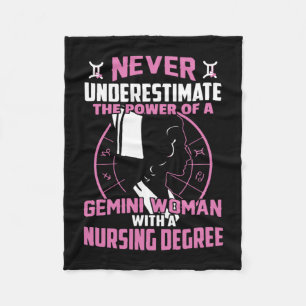 Nurse Gift Never Underestimate The Power Fleece Blanket
