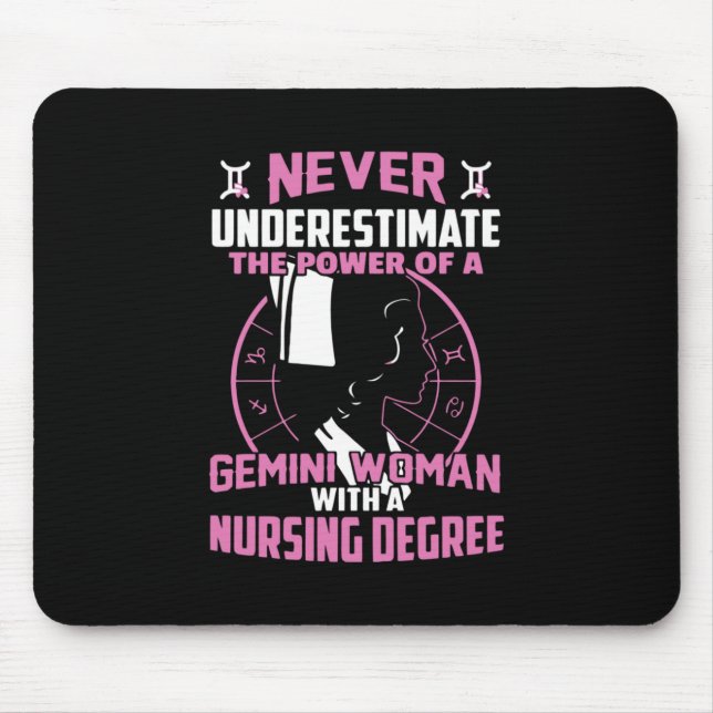 Nurse Gift | Never Underestimate The Power Mouse Mat (Front)