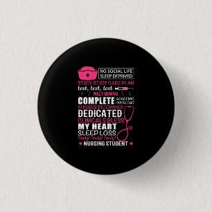 Nurse Gift No Social Life Sleep Deprived 3 Cm Round Badge
