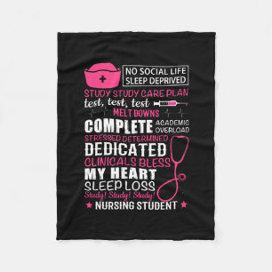 Nurse Gift   No Social Life Sleep Deprived Fleece Blanket