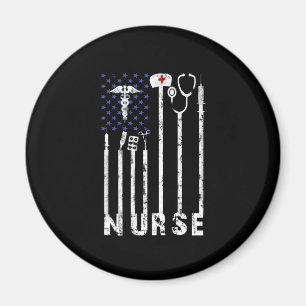 Nurse Gift Nurse American Flag Nurse Lover Magnet