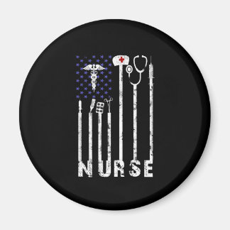 Nurse Gift | Nurse American Flag Nurse Lover Magnet
