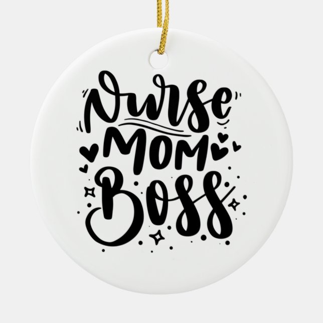 Nurse Gift Nurse Mum Boss Ceramic Tree Decoration (Front)
