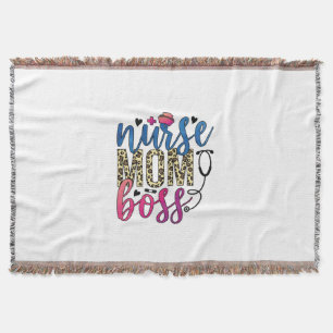 Nurse Gift Nurse Mum Boss Throw Blanket