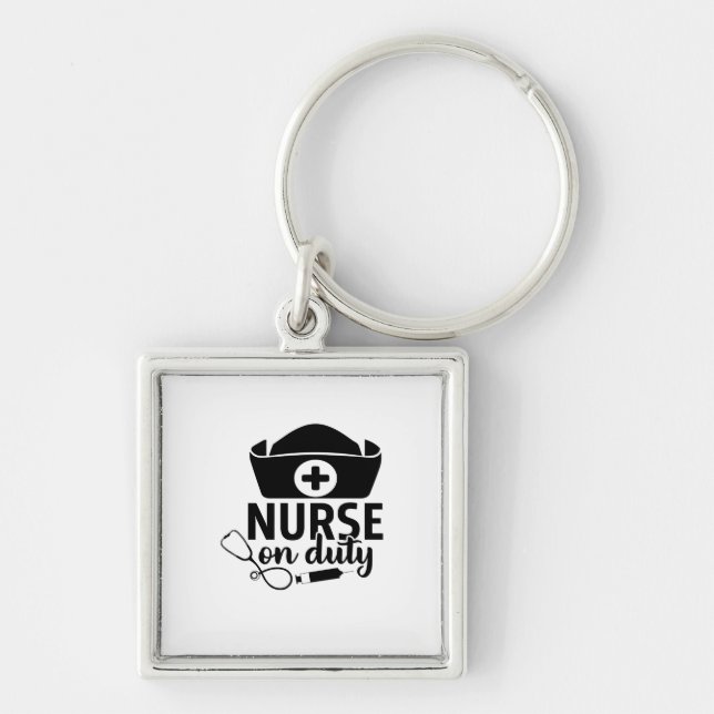 Nurse Gift Nurse On Duty Key Ring (Front)