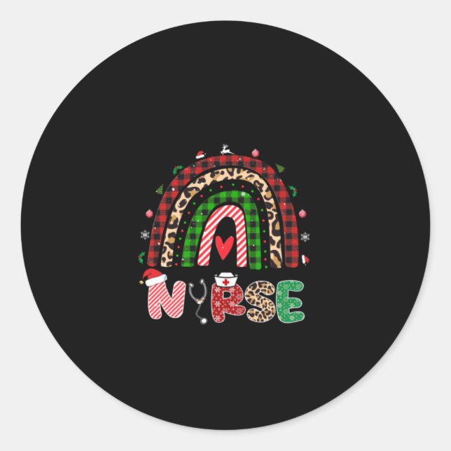 Nurse Gift Nurse Rainbow Classic Round Sticker (Front)