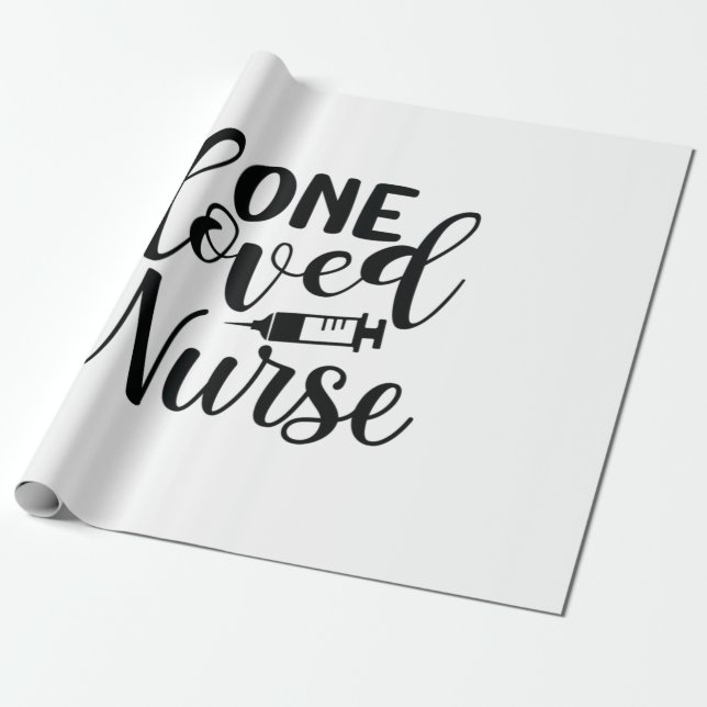 Nurse Gift One Loved Nurse Wrapping Paper (Unrolled)