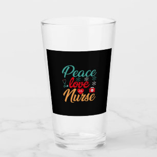 Nurse Gift   Peace Love Nurse Glass