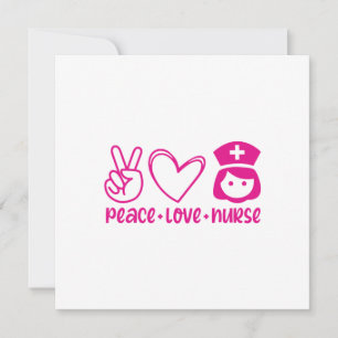 Nurse Gift Peace Love Nurse Invitation