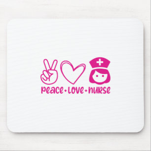 Nurse Gift Peace Love Nurse Mouse Mat