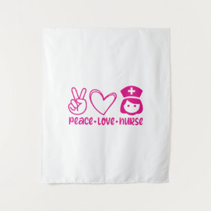 Nurse Gift Peace Love Nurse Tapestry