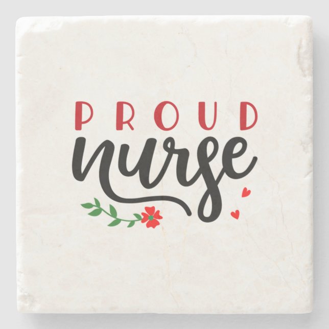 Nurse Gift Proud Nurse Stone Coaster (Front)