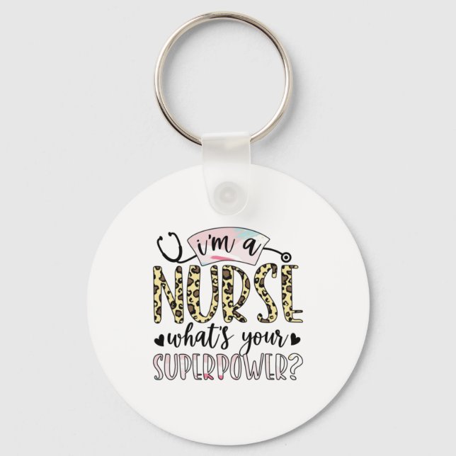 Nurse Gift | Proud Super Nurse Key Ring (Front)