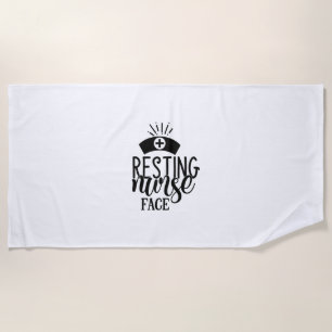 Nurse Gift Resting Nurse Face Beach Towel