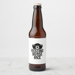 Nurse Gift Resting Nurse Face Beer Bottle Label