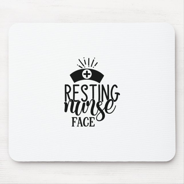 Nurse Gift Resting Nurse Face Mouse Mat (Front)