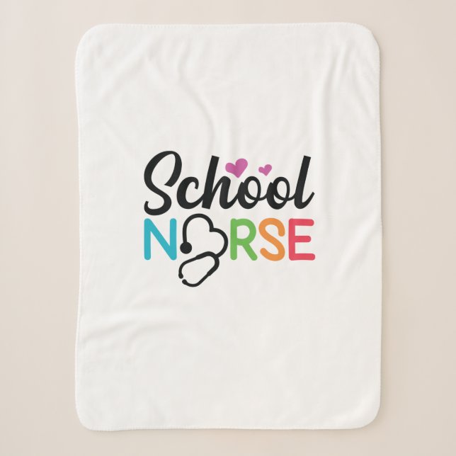 Nurse Gift School Nurse Sherpa Blanket (Front)