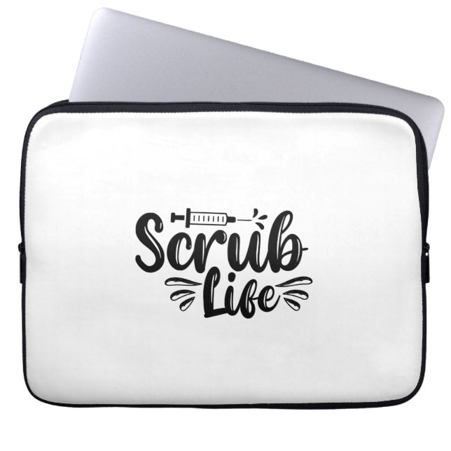 Nurse Gift Scrub Life Laptop Sleeve (Front)