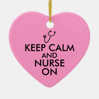 Nurse Gift Stethoscope Keep Calm and Nurse On Ceramic Tree Decoration