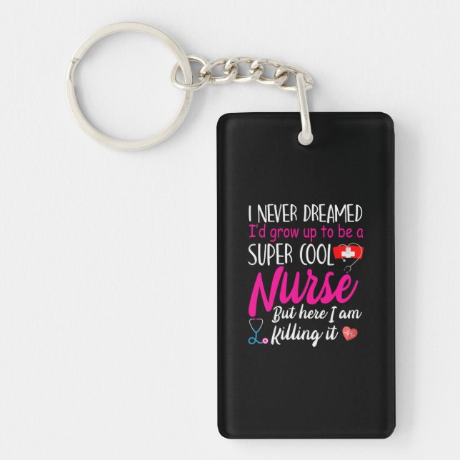 Nurse Gift | Super Cool Nurse Key Ring (Front)